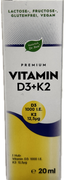 Vitamin D3+ K2 - D3 aus Algen 20 ml Dr BUN