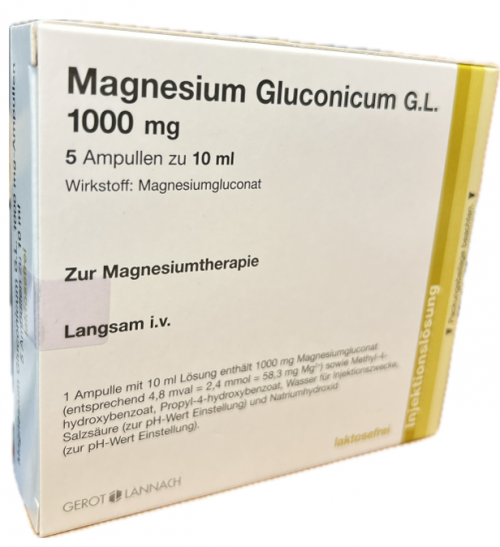 Magnesium Gluconicum 1000 mg 5 Stk I.V Injektion