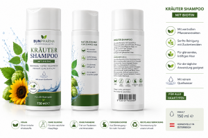  Kräuter Shampoo mit Biotin 300 ml  (2 x 150 ml) Ohne künstliche Duft- und Farbstoffe